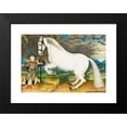 thumbnail image 2 of Prague School 14x11 Black Modern Framed Museum Art Print Titled - A Rearing Horse, Held by a Lavishly Dressed Groom, in a Stormy Landscape (Late 16th Century), 2 of 5