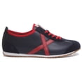 thumbnail image 2 of Munich Osaka 441 Men's Lace Up Leather Retro Inspired Slim Trainers In Navy Size 8.5, 2 of 6