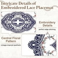 thumbnail image 3 of 3 Pcs Lace Placemats, 17.3x6.8Inches Vintage Table Doilies Oval Embroidered Crochet Lace Dolly Cup Mat for Table Vase Home Decor, Navy blue, 3 of 7