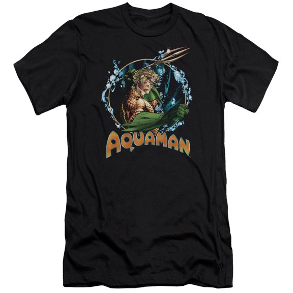 JLA Justice League Ruler Of The SeaS/S S Adult 30/1 T-Shirt Black