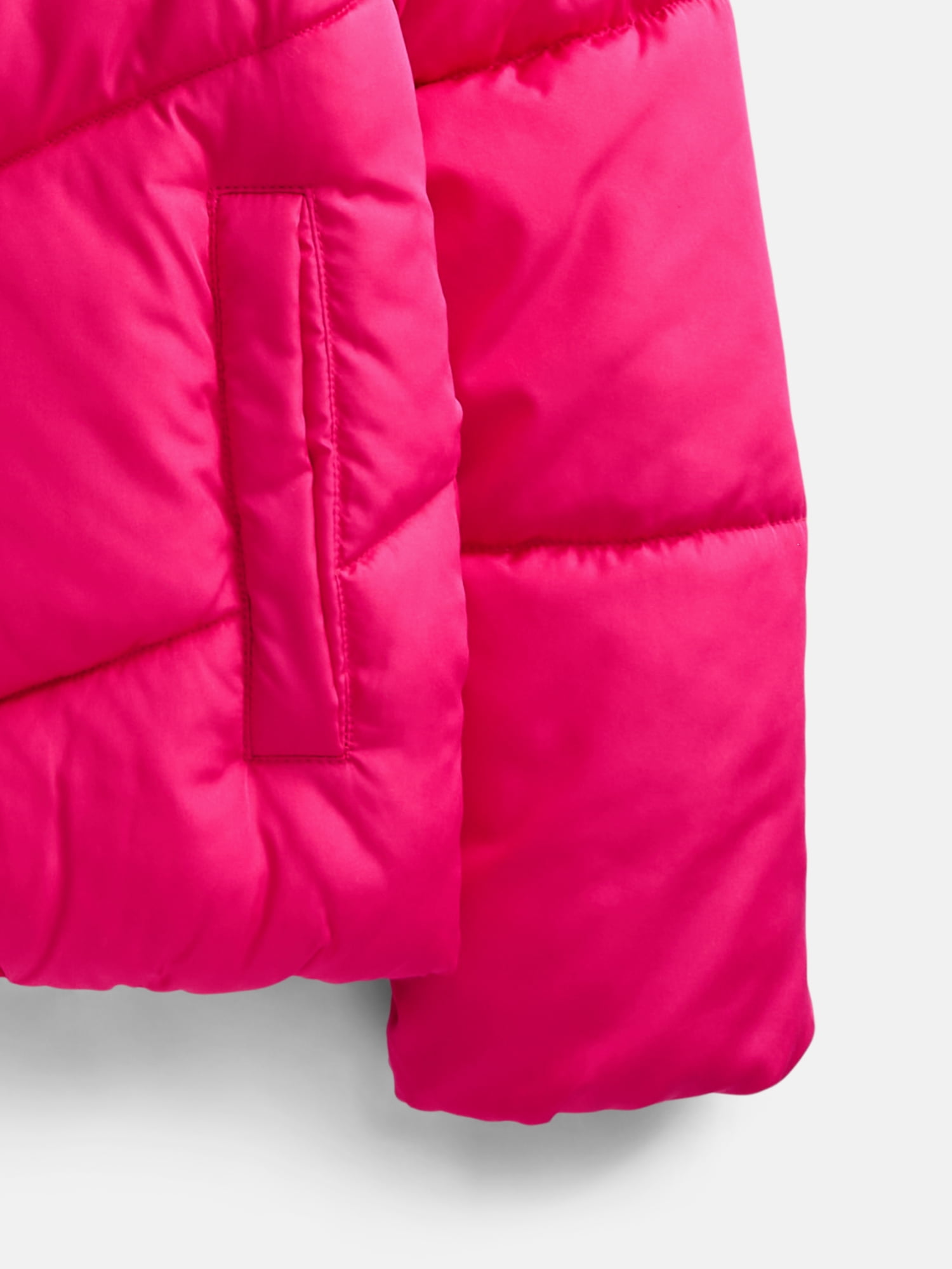 Wonder Nation Girls Heavyweight Puffer Jacket with Hood, Sizes 4-18