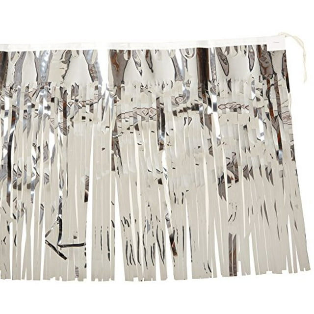 Drapé à Franges Métalliques 2 Plis (argent) accessoire de fête (1 Unité)