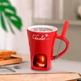 thumbnail image 4 of Ceramic Chocolate Fondue Cup with Candle Heating Stove, Cheese Melting Pot for Dessert, Snacks & Home Entertaining, Gift for Family & Friends, 4 of 7