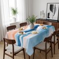 thumbnail image 6 of Orange Navy Blue Ombre Table Cloth Waterproof Tablecloths, Abstract Beach Waves Gradient Tablecloth Dining Table Cover for Kitchen Party Tabletop Outdoor, Rectangle Tablecloth 52x70 Inch, 6 of 9