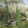 thumbnail image 2 of Outsunny 7' Metal Garden Arch w/ Gate, Decorative Arbor for Climbing Plant, 2 of 10