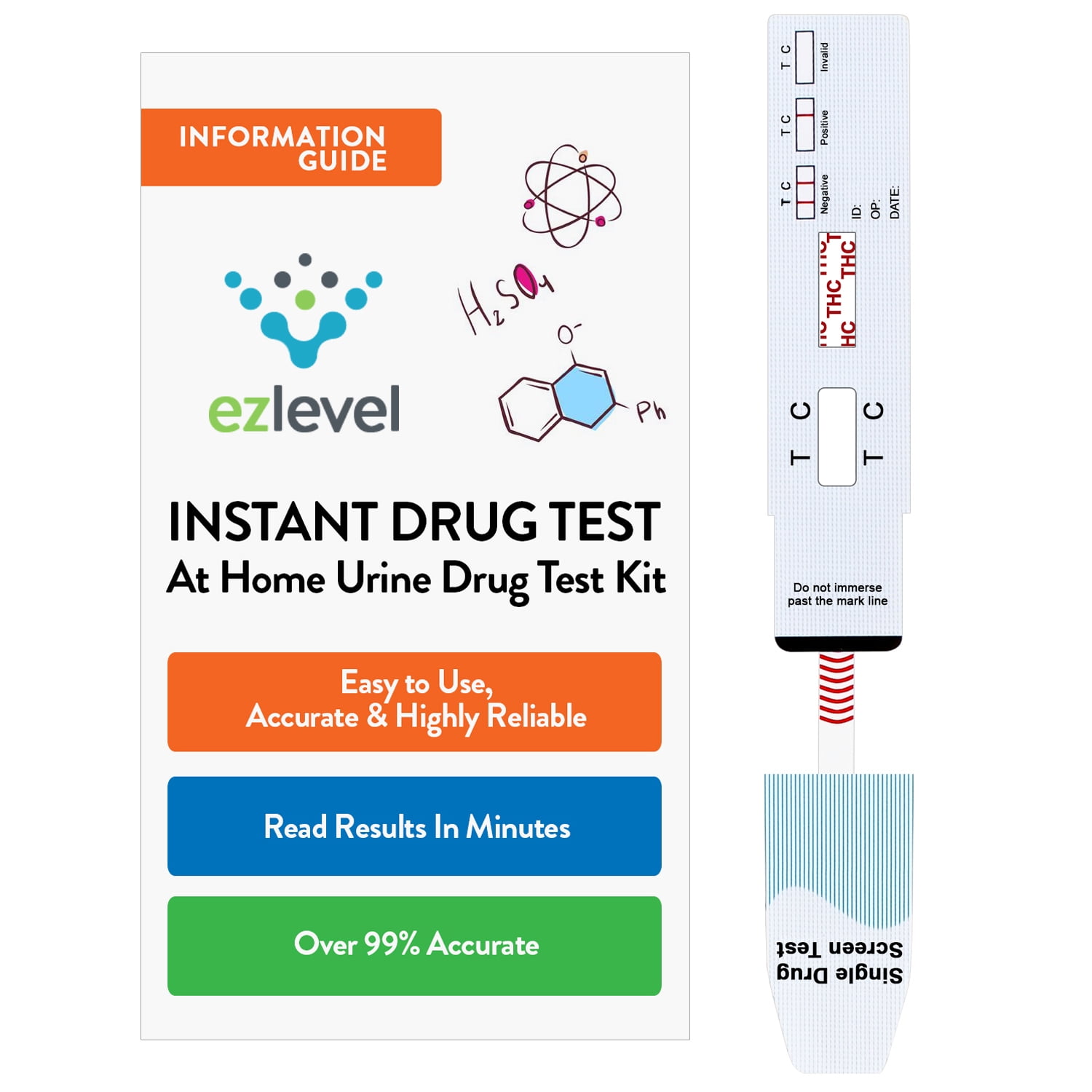 (25 PAck) EZ Level Marijuana THC At Home Urine Drug Test Kit (25