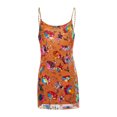 thumbnail image 2 of SAYOO Vestido corto informal con tirantes y cadena para mujer, con cuello en V, sin espalda, con lentejuelas SAYOO  Casual, 2 of 9