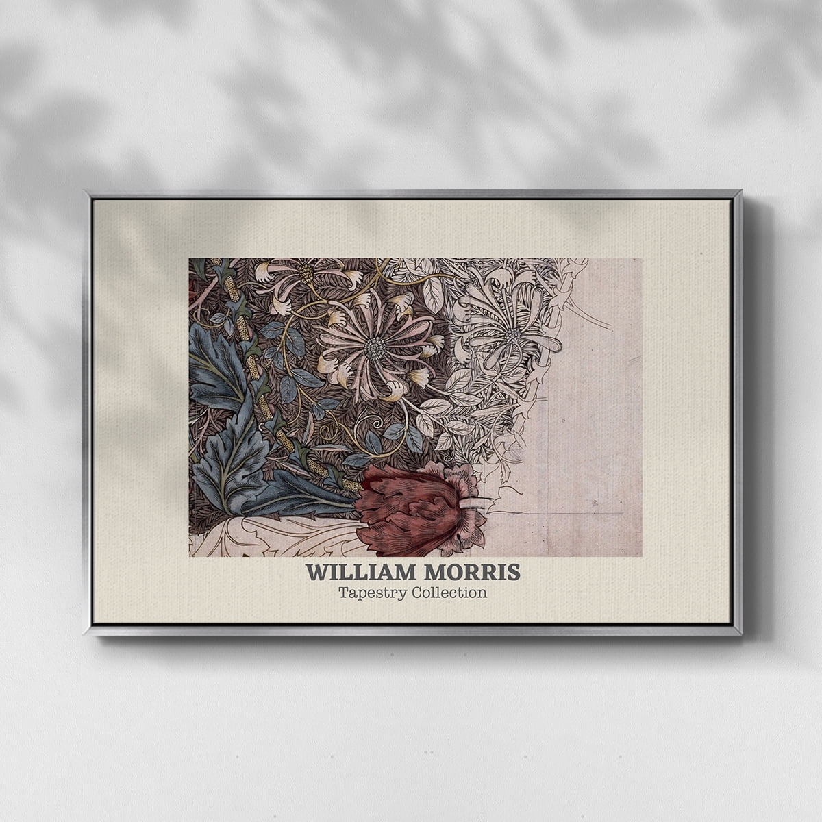Vintage Abstract Print-XLI Framed in Silver Wood Gallery Wrapped Canvas 17 in. x 25 in.
