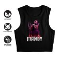 thumbnail image 4 of Popfunk Mandy Ready for Revenge Women's Sleeveless Crop Top Tank, Black, X-Large, 4 of 5