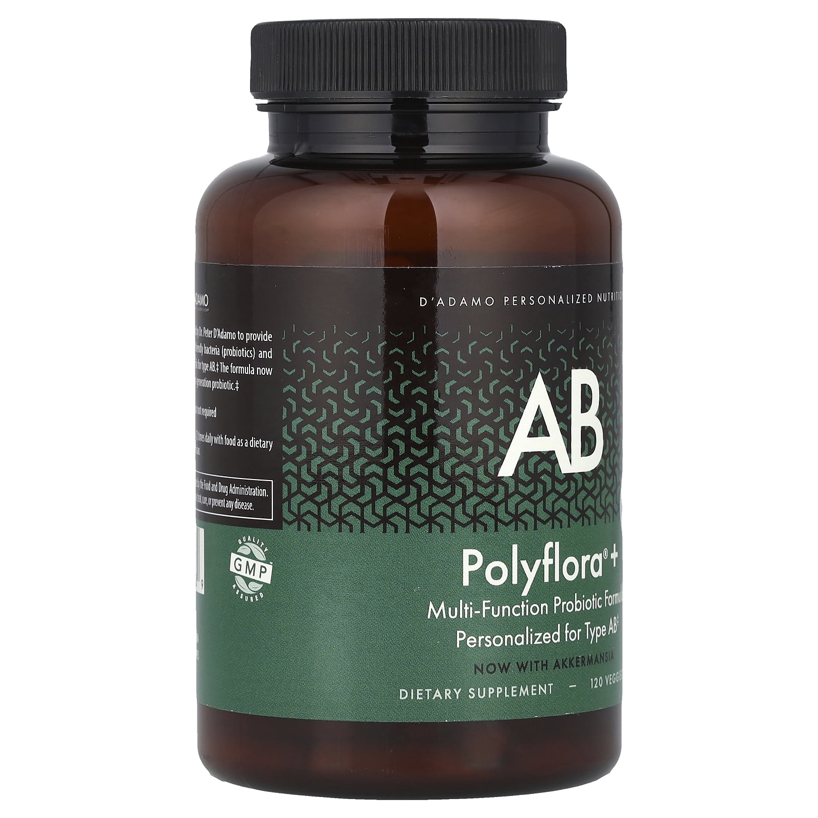 D'adamo Polyflora®+ AB, Multi-Function Probiotic Formula , 120 VeggieCaps