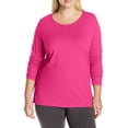 thumbnail image 2 of Just My Size T-Shirt à Manches Longues Col Rond pour Femmes, 5X, Rose Scintillant, 2 of 3