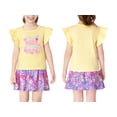 thumbnail image 2 of Cooltree Toddler Girls 2-Piece Skirt Set - Ruffled Top & Ditsy Floral Print Skort Outfits for Little Girls Size 2T, 2 of 7