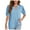Light Blue, variant on Womens Tops Plus Size Women's Solid V-neck Solid Bubble Sleeve Loose T-shirt Women's Top Short Sleeve V-neck Top/Shirt