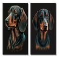 thumbnail image 2 of Designart "Dachshund Posing on Black I" Animals Framed Wall Art Set Of 2 - Children's Art Brown Framed Wall Art Set Of 2, 2 of 6