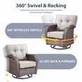 thumbnail image 4 of Giantfurnni 6 Piece Patio Wicker Furniture Sets, Outdoor 5" Thick Cushioned Conversation Sofa Sets with Rocking Swivel Chairs, Ottomans and Coffee Table for Backyard Porch Garden, Beige, 4 of 11