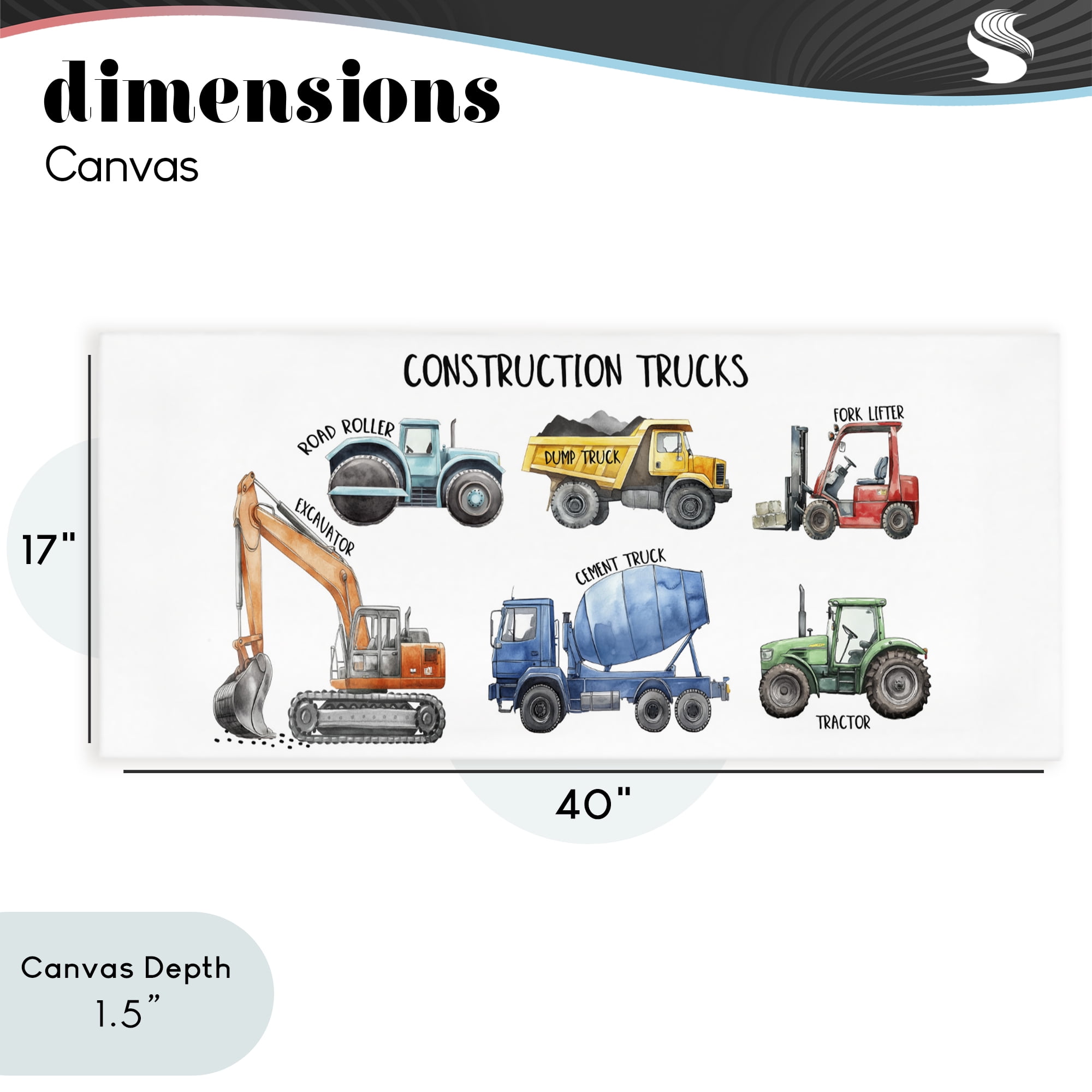 Stupell Industries Industrial Construction Trucks Canvas Wall Art, design by Christine Simpson Art