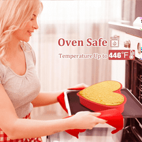 Heart Shaped Cake Pans 8.6Inch,Nonstick Silicone Heart Cake Mold,Reusable Baking Tins,Heart Cake Pan Set for Brownies