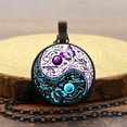thumbnail image 3 of Kripyery Tai Chi Pendant Unisex Necklace Chinese Style Fashion Jewelry Two-tone Butterflies Pattern Sweater Necklace for Halloween, 3 of 8
