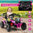 thumbnail image 4 of Costway 12V Kids Ride On Car Battery Powered Electric Remote Control LED Lights Music Suitable for 1 kid Rose & Black, 4 of 6