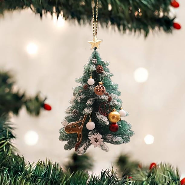 ShinYu 5 Colgantes Navideños Acrílicos para Árbol de Navidad y Coche.