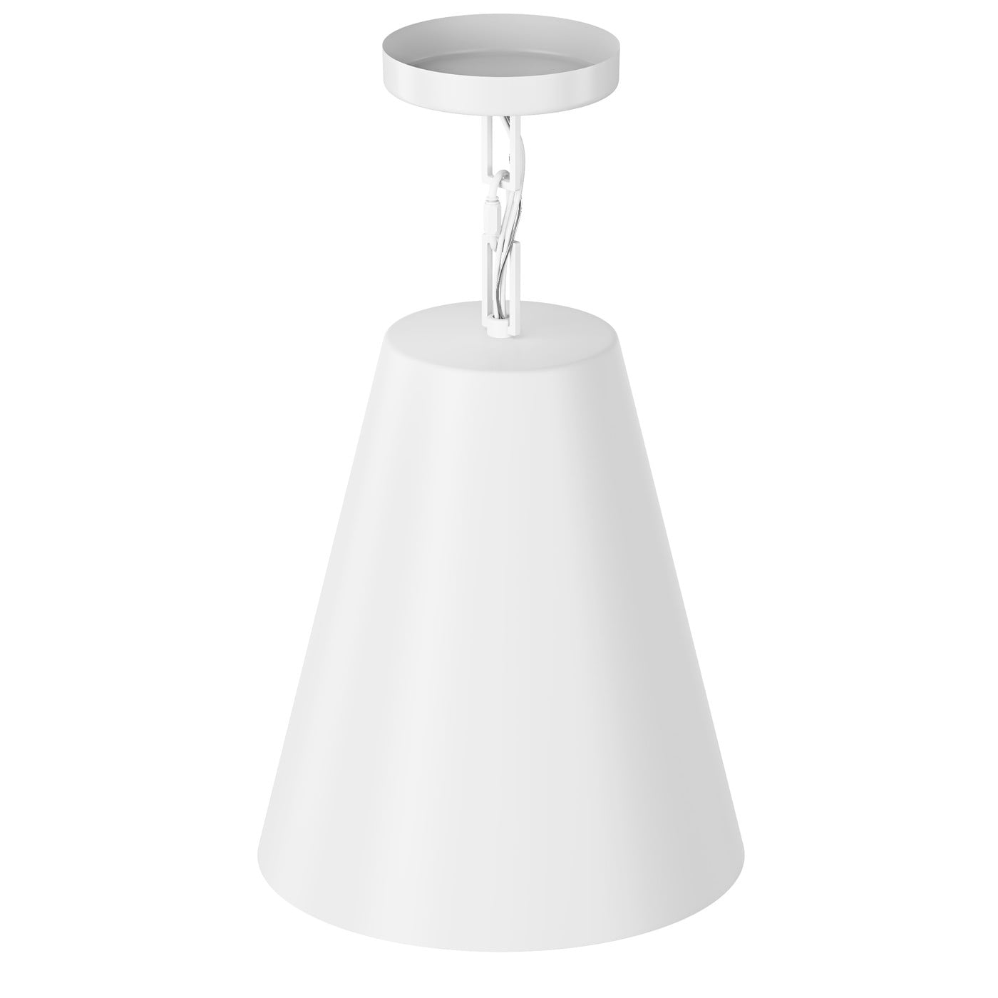 Aiwen Mid Century Semi Flush Mount Ceiling Light White Cone Metal Shade Farmhouse Ceiling Lighting For Bedroom Kitchen Island Living Room Hallway