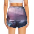 thumbnail image 4 of Uemuo lighthouse Waves Torrential Rain Pattern Women's Athletic Shorts High Waisted Running Shorts with Liner Pockets Gym Elastic Workout Shorts-Small, 4 of 9