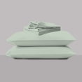 thumbnail image 3 of Color Sense 4-Piece Brushed Percale Cotton Blend Bedsheet Set, Cool & Crisp, Breathable, Wrinkle Resistant, Queen, Soft Green, 3 of 12
