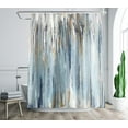 thumbnail image 3 of Abstract Shower Curtain 72 X 72 Inches With 12 Hooks Modern Aesthetic Abstract Stripe Shower Curtain Set For Bathtub Bathroom Gray Blue Brown Contemporary Abstract Painting Fabric Shower Curtains, 3 of 6