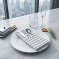 thumbnail image 4 of Set of 6 Cloth Napkins - Cotton, Washable, Reusable for Dining Table, Restaurant, Weddings, Events, Parties Thick stripes 28x20inch, 4 of 6