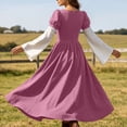 thumbnail image 4 of BRGZLK Medieval Renaissance Dress for Women 2026 Trendy Color Block Square Neck Lace Up Goth Costumes Dresses for Ren Fair Halloween Cosplay Pink 2XL, 4 of 9