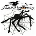 thumbnail image 2 of Giant Realistic Halloween Spider Decor - 12" to 78" Poseable Scary Spider with Glowing Red Eyes for Indoor/Outdoor Haunted House Displays (Includes Hanging Cotton Web), 2 of 9