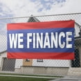 thumbnail image 2 of We Finance 13 oz Heavy Duty Vinyl Banner Easy Payments Sign We Finance No Credit Needed Banner for Business, Advertising, Outdoor/Indoor, Single-Sided with Metal Grommets (1.5x5 ft, Re & Bl & Wh), 2 of 6