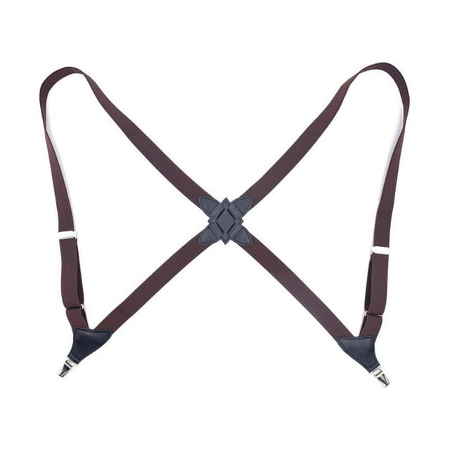 mmirethe Polyester Men Women Brace Fashionable Replacement Portable Stylish Adjustable Elastic Back Braces with 2 Clips Coffe