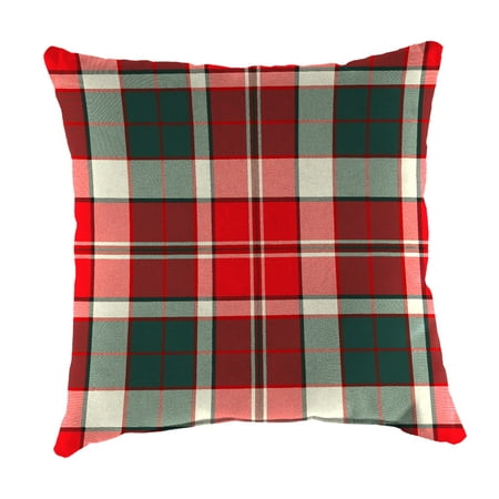 Mainstays Red & Green Plaid Toss Pillow