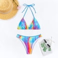 thumbnail image 4 of Gibobby Trajes de Baño Mujer Conjunto de bikini para mujer con cordones y espalda descubierta, ropa de playa de dos piezas, trajes de baño sexys, conjunt(Azul,XL), 4 of 4