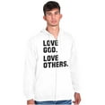 thumbnail image 5 of Love God and Others Christian Quote Zip Up Hoodie Men's Women's Brisco Brands S, 5 of 6
