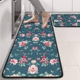 thumbnail image 2 of Kitchen Rugs Sets Of 2,Pioneer Flower Floral Print Pattern Anti Fatigue Kitchen Mat Rugs Non Slip Washable,Decorative Kitchen Floor Mats for Kitchen,Sink,Laundry,17"x47"+17"x47", 2 of 5