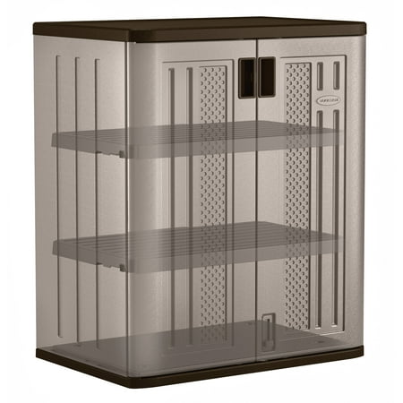 Suncast - Heavy Duty Resin Garage Base Storage Cabinet - Platinum