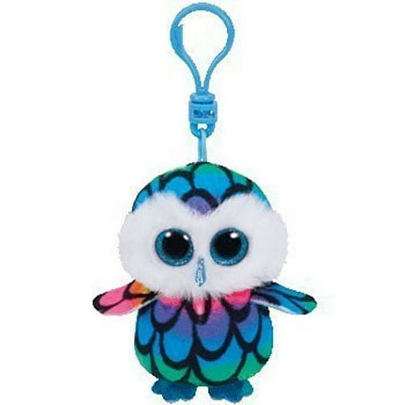 TY Beanie Boos - ARIA the Rainbow Owl (Glitter Eyes)(Plastic Key Clip - 3 inch) *Limited Excl.*