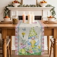 thumbnail image 2 of Table Runner 72 Inches Long for Kitchen Dining, Easter Dresser Scarf Farmhouse, Dining Table Decorations for Wedding/Parties, Country Gnomes Duck Floral Eggs Pink Buffalo Check 13 x 72 In, 2 of 8