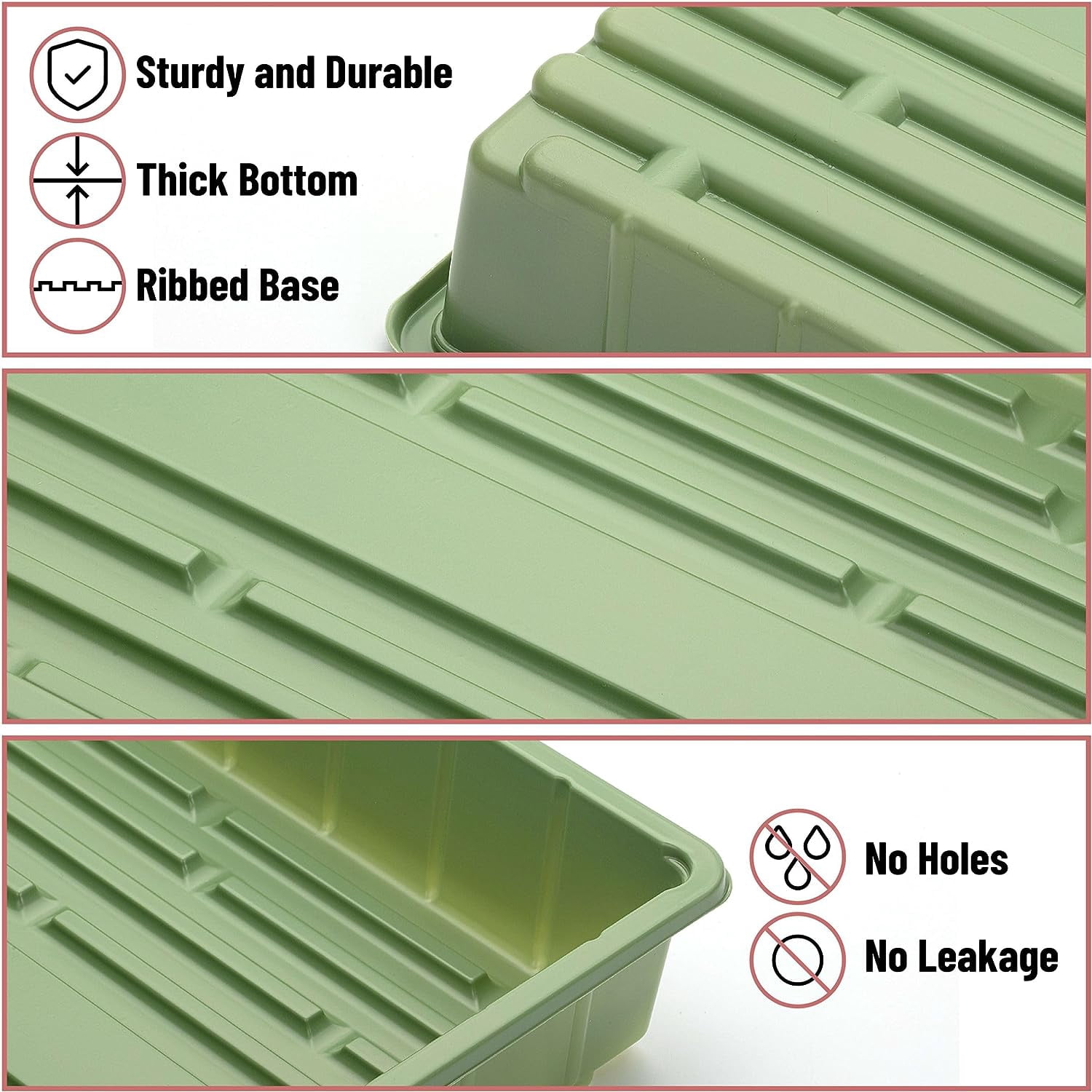 Mr. Pen- Plastic Growing Trays, 5 Pack, Assorted Colors, Plant Tray, Seed Tray, Seedling Tray