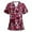 Red, variant on Pitauce Mock Wrap Top Scrubs for Women Valentine's Heart Printed V Neck Soft Stretch Tops Workwear Easy Care Nursing Tunic Uniform with Pockets