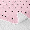 thumbnail image 5 of Erosebridal Pink Black Heart Bow Polka Dot Twin Quilt Set, Cute Twin Coverlet Set for Girls Teens, 2-Piece, 5 of 7