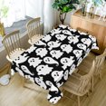 thumbnail image 2 of Duangreer Black Halloween Rectangle Tablecloth, White Ghost Print, Party Decors Washable Table Cover with Waterproof Wrinkle Resistant, 60 x 120 Inch, 2 of 6
