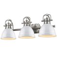 thumbnail image 1 of Duncan 3 Light Bath Vanity in Pewter with White Shades, 1 of 3