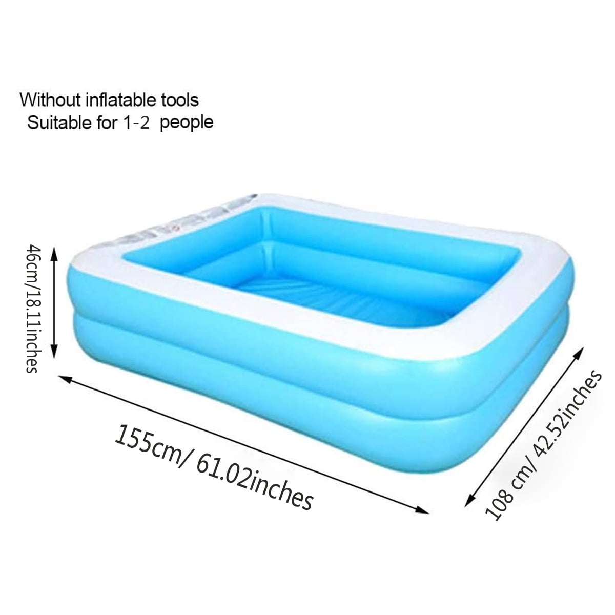 Senya Summer Pools Kiddie Pool, Rectangle Swimming Pool for Kids, Inflatable Pool for Kids and Adults Family Swimming Pool for Outdoor, Garden, Backyard, Summer Water Party