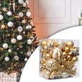 thumbnail image 2 of 65 piezas de adornos navideños, decoración navideña, bolas de de Navidad portátiles duraderas, adornos para año Nuevo, centro comercial, Oro, 2 of 8