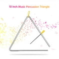 thumbnail image 7 of 10 Inch Triangle Bell Triangolo with Metal Mallet Idiophone Steel Percussion Children Toddle Kid Rhythm Learning Early Education Musical Instrument Hand Percussion Triangle with Striker, 7 of 7
