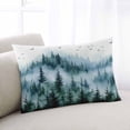 thumbnail image 2 of Ink Green Ombre Forest Throw Pillow Cover 20 x 26 Inch Decorative Pillow Cover Abstract Art Watercolor Tree Lumbar Pillowcase Seasonal Rectangle Cushion Case for Couch Sofa Bed Living Room, 2 of 7