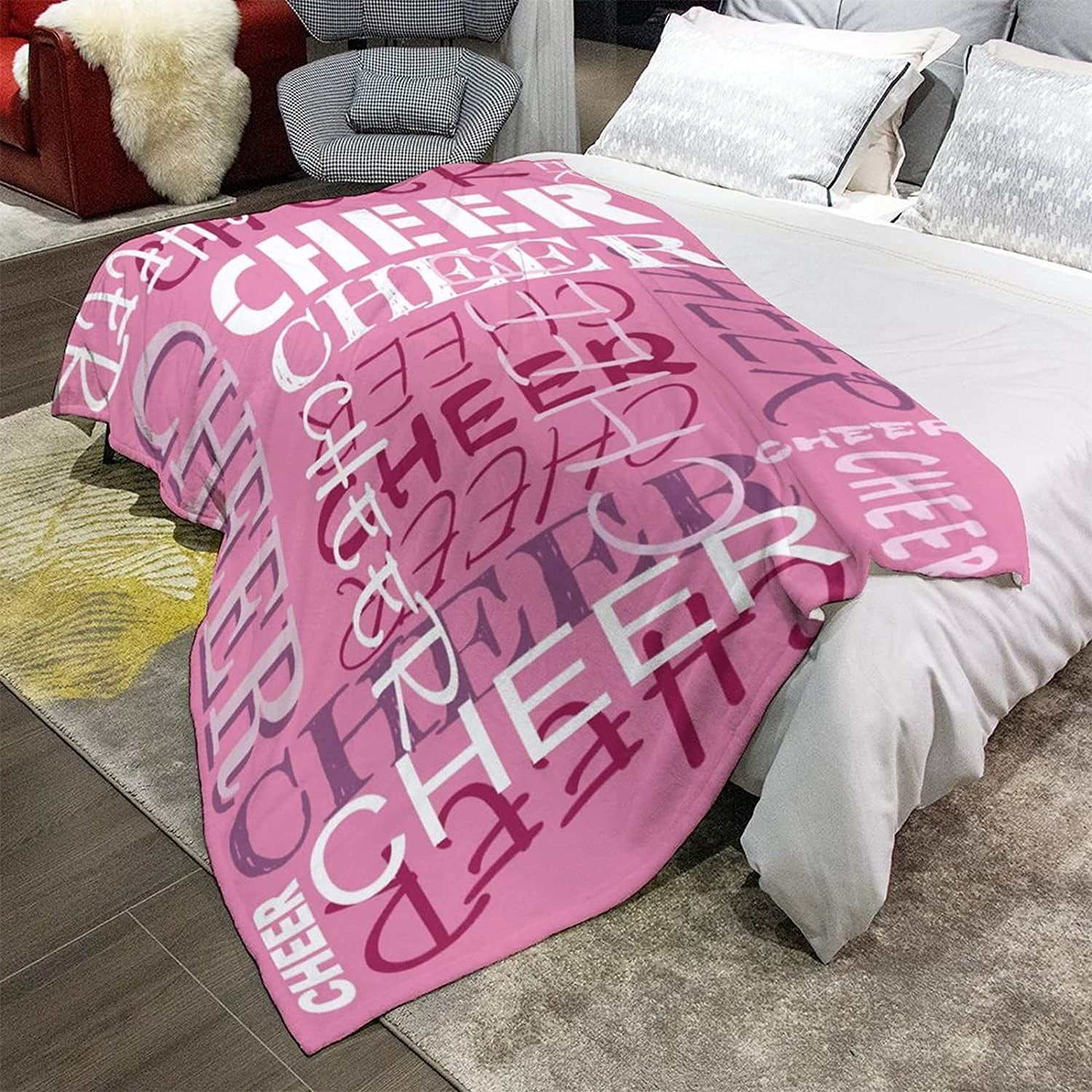 Cheer''s Fleece Throw Blanket Holiday Blanket Fuzzy Warm Cozy Throws for Winter All Seasons Bedding Couch Sofa Bed Office for Teens Adults Women Gift